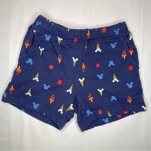 Hanna Andersson Disney Mickey Ice Cream Navy Cotton Pull On Shorts Size 6-7